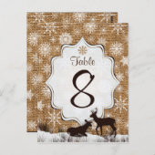 バーラ素朴ップ、雪片、鹿テーブル番号カード ポストカード (正面/裏面)