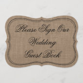 バーラ素朴ップ「Please Sign Our 結婚 Guest Book」 招待状 (正面)