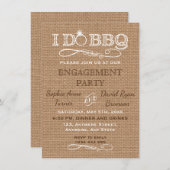 バーラ素朴ップI DO BBQ婚約パーティ招待状 招待状 (正面/裏面)