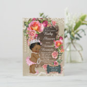 バーリアップレースパールエスニックプリンセスベイビーシャワー 招待状 (スタンド正面)