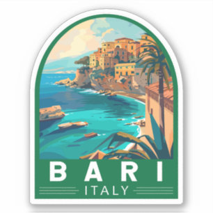 バーリイタリアトラベルアートヴィンテージ シール