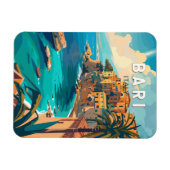 バーリイタリアトラベルアートヴィンテージ マグネット (横)