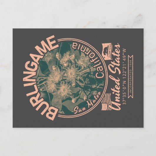 バーリンガメシティカリフォルニアユーカリプタスツリー ポストカード (正面)