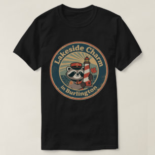 バーリントンの湖畔の魅力　いたずらアライグマのマウンティー Tシャツ