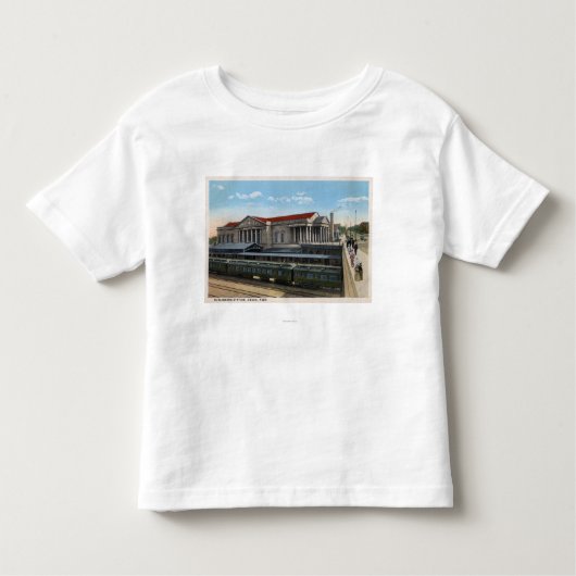 バーリントンの駅の眺め トドラーTシャツ (正面)