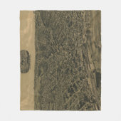 バーリントンアイオワ(1889年)のヴィンテージの絵解き地図 フリースブランケット (正面)