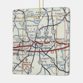 バーリントンNCヴィンテージマップ セラミックオーナメント (左)