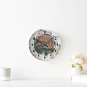 バーリントンNJ -通りインヒストリックディストリクト ラウンド壁時計 (ホーム)