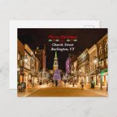 バーリントンVTからのメリークリスマス。 ポストカード (正面/裏面)