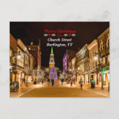 バーリントンVTからのメリークリスマス。 ポストカード (正面)