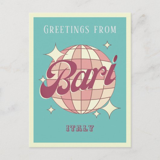 バーリーイタリアディスコレトロヴィンテージはがき ポストカード (正面)