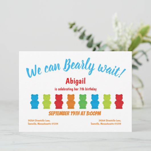 バーリーウェイグミベアキッド誕生日招待状 招待状 (スタンド正面)