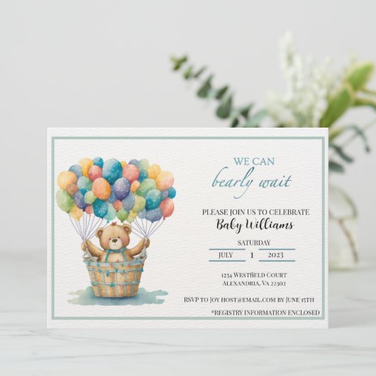 バーリーウェイジェンダーニュートラル赤ちゃんシャワー招待状 招待状 (スタンド正面)