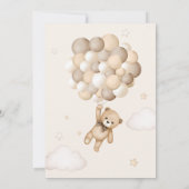 バーリーウェイテディベアバルーン男女兼用ベビー 招待状 (裏面)
