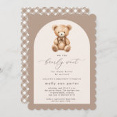 バーリーウェイニュートラルシンプルベイビーシャワー招待状 招待状 (正面/裏面)