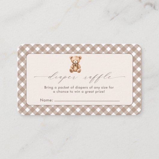 バーリーウェイニュートラルシンプルベイビーシャワー エンクロージャーカード (正面)