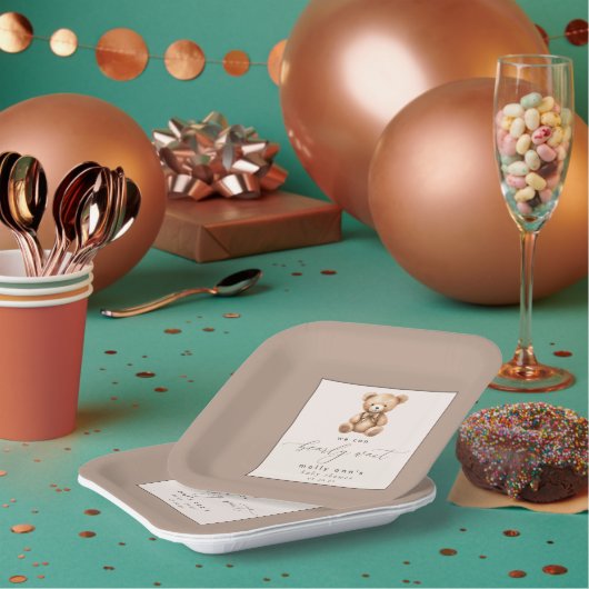 バーリーウェイニュートラルシンプルベイビーシャワー ペーパープレート (複数)