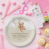 バーリーウェイニュートラルテディベア ペーパープレート (パーティー)