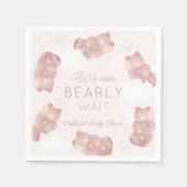 バーリーウェイピンクグミベア女の子ベビーシャワー スタンダードカクテルナプキン (正面)