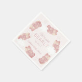 バーリーウェイピンクグミベア女の子ベビーシャワー スタンダードカクテルナプキン (角)