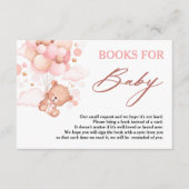 バーリーウェイピンクテディベアの本ベビー エンクロージャーカード (正面)