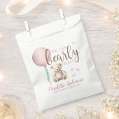 バーリーウェイピンクテディベア赤ちゃんシャワー優先バッグ フェイバーバッグ (クリップ留めされた状態)