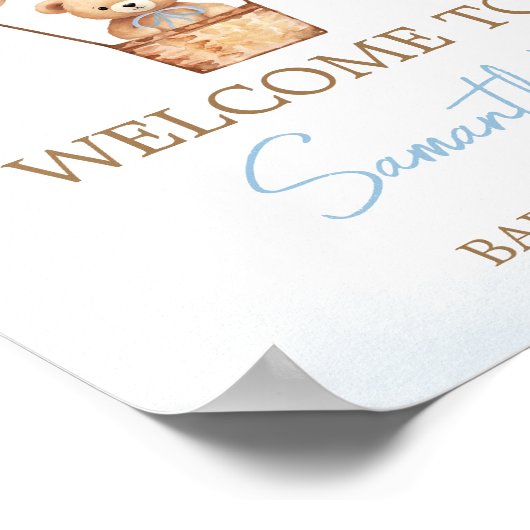 バーリーウェイブルーホットエアバルーンベビーへようこそ ポスター (角)