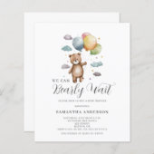 バーリーウェイベアーバジェットベビーシャワー招待状 (正面/裏面)