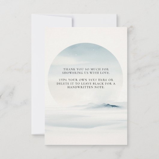 バーリーウェイポーラママベアキューブ男の赤ちゃんシャワー サンキューカード (裏面)