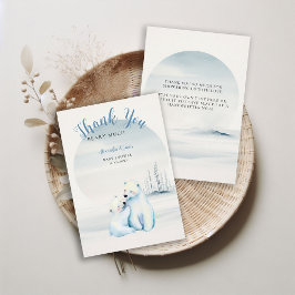 バーリーウェイポーラママベアキューブ男の赤ちゃんシャワー サンキューカード