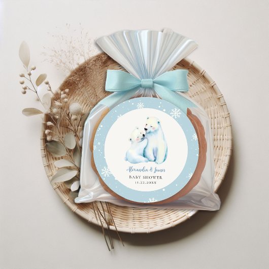 バーリーウェイポーラママベアキューブ男の赤ちゃんシャワー ラウンドシール