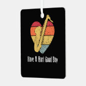 バーリーグッドデイサクソフォーンレトロヴィンテージを持つ メタルオーナメント (正面左)