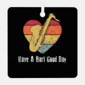 バーリーグッドデイサクソフォーンレトロヴィンテージを持つ メタルオーナメント (裏面)