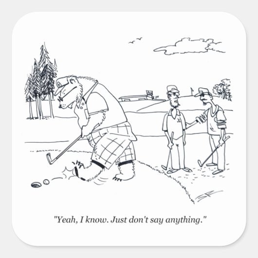 バーリーゴルフ大きなスクエアステッカー スクエアシール (正面)