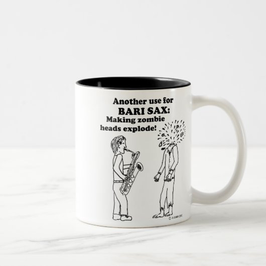 バーリーサックスゾンビ爆発 ツートーンマグカップ (右)