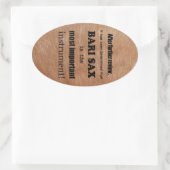 バーリーサックス最も重要な楽器オーバルステッカー 楕円形シール (バッグ)