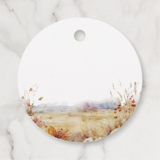 バーリー待ち秋ウッドランド水彩赤ちゃんシャワー フェイバータグ (裏面)