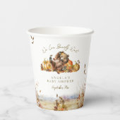 バーリー待ち秋ウッドランド水彩赤ちゃんシャワー 紙コップ (裏面)