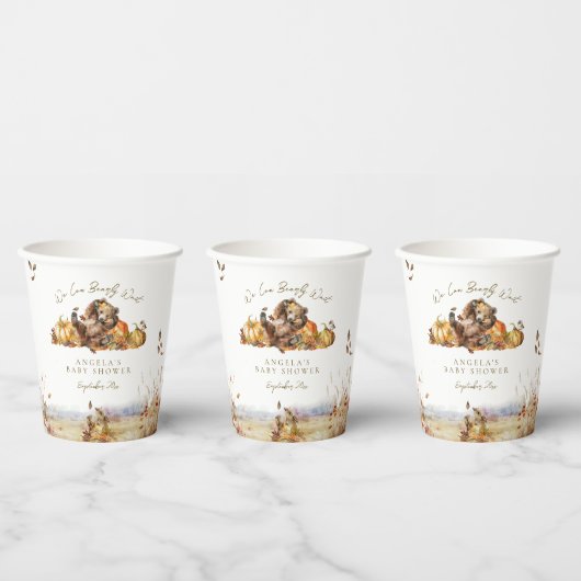 バーリー待ち秋ウッドランド水彩赤ちゃんシャワー 紙コップ (複数)