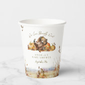 バーリー待ち秋ウッドランド水彩赤ちゃんシャワー 紙コップ (正面)