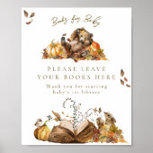 バーリー待ち秋ウッドランド赤ちゃんシャワーギフトブック ポスター (正面)