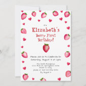 バーリー ファースト バースデー スターベリー サマー ギンガム 1st 招待状 (正面)