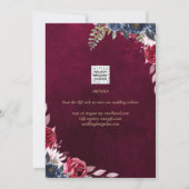 バーリー ワイン フローラル ウェディング 招待状 (裏面)