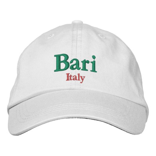 バーリ イタリア 市の誇り 刺繍入りキャップ (正面)