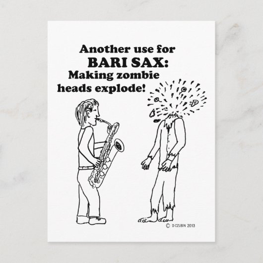バーリ・サックスがゾンビを爆発 ポストカード (正面)