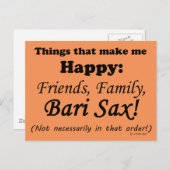 バーリ・サックスが私を幸せにする ポストカード (正面/裏面)