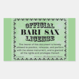 バーリSAXライセンス矩形ステッカー 長方形シール