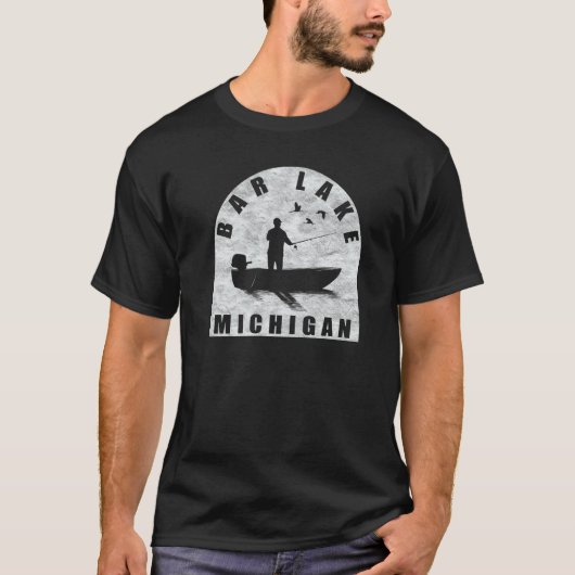 バーレイク魚釣りミシガン Tシャツ (正面)