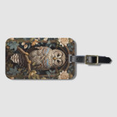 バーレエレガントド・フクロウ・ウィリアム・モリスインスパイア ラゲッジタグ (正面横)