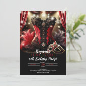 バーレスクの羽根とブスティエ グラマラスな誕生日パーティー 招待状 (スタンド正面)